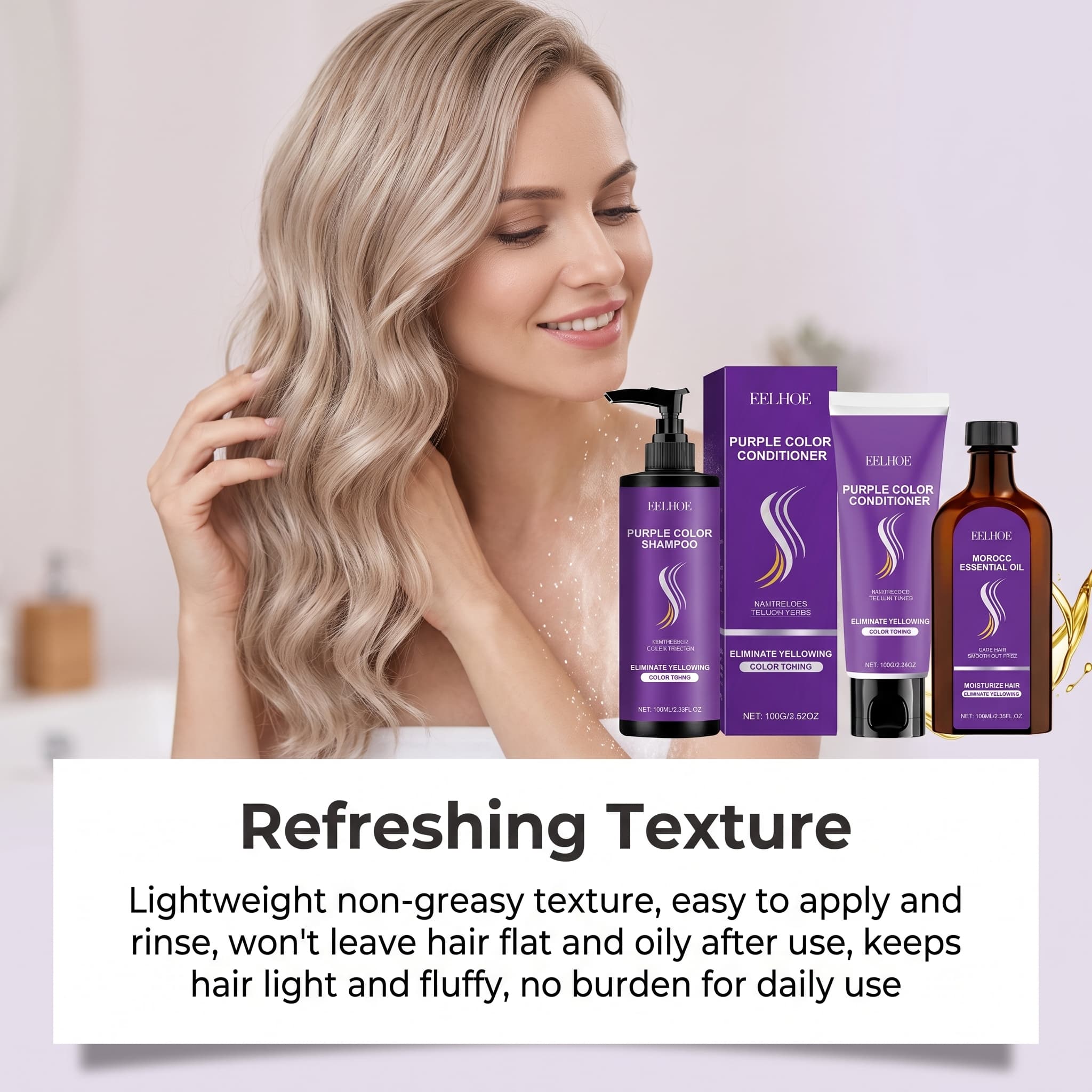 Purple Shampoo Set With Condit - Hair Care Conditioner 评论和价格