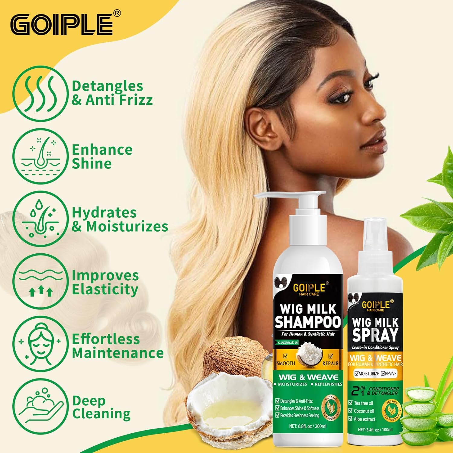 GOIPLE 3 in 1 Wig Care Kit wit - Hair Care Conditioner 评论和价格